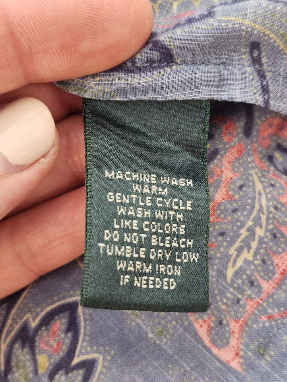 Ralph Lauren Blue Paisley Tie-Front Shirt - Picture 16 of 16